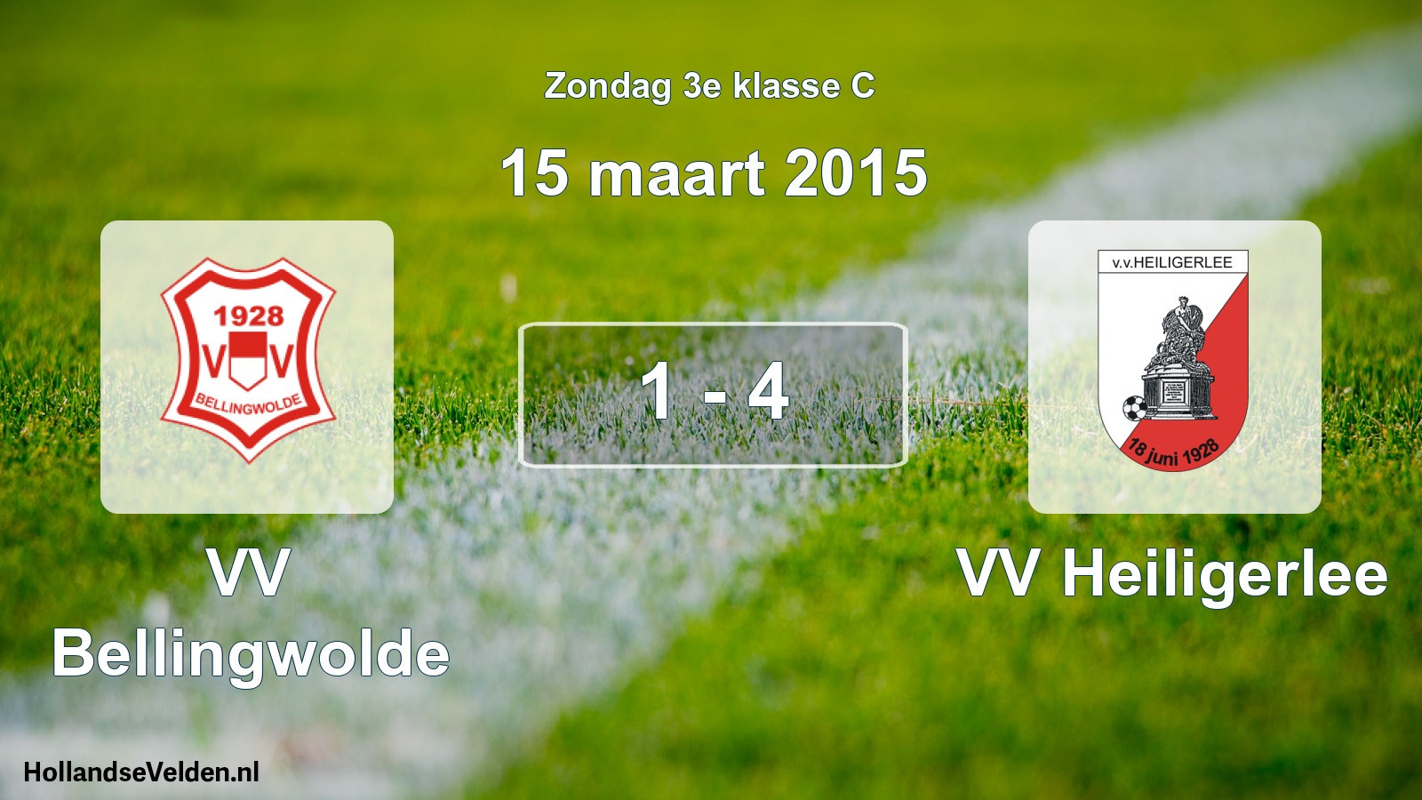 Total number of matches played: VV Bellingwolde - VV Heiligerlee 1 - 4 (15 March 2015)