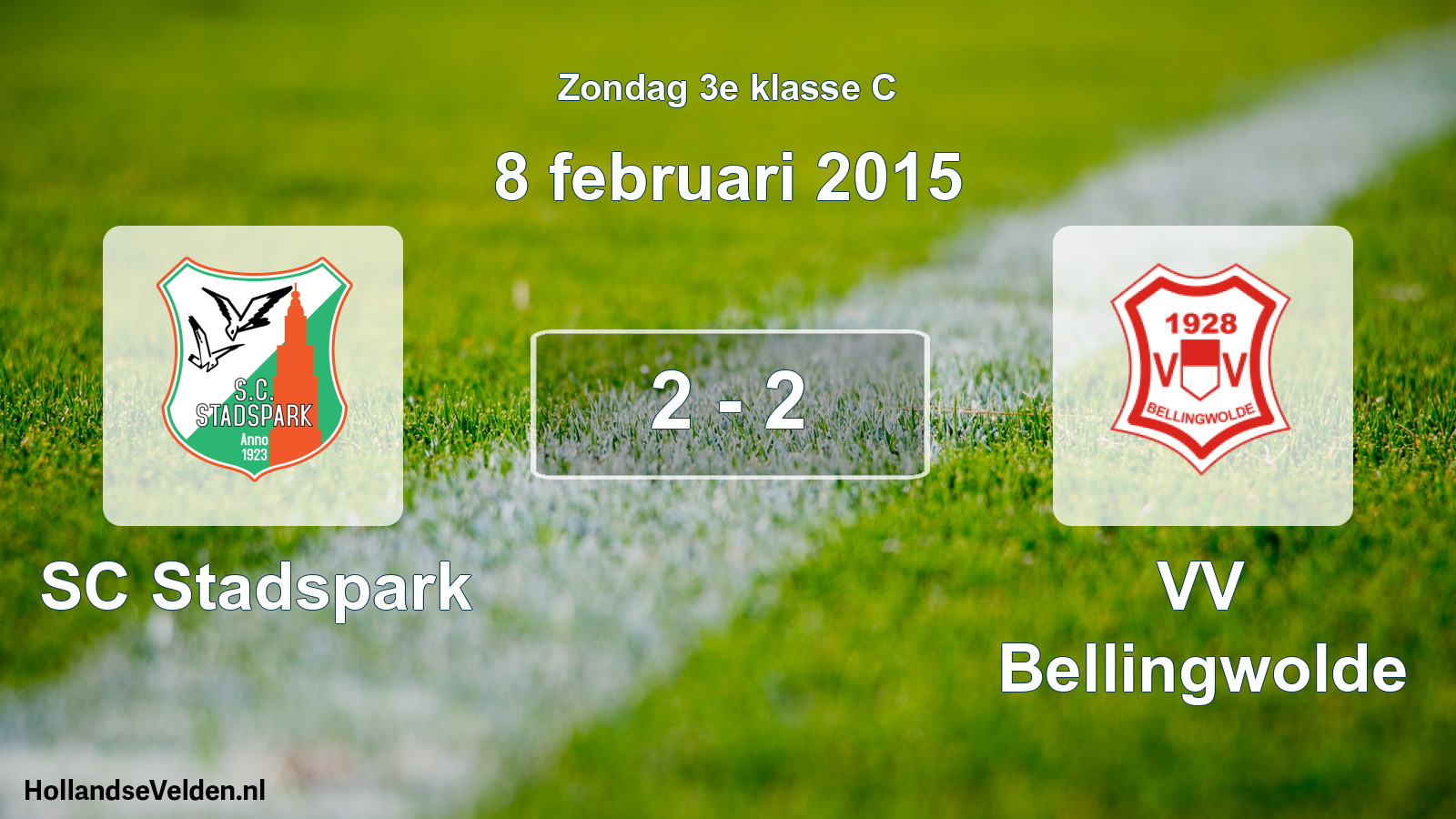 Total number of matches played: SC Stadspark - VV Bellingwolde 2 - 2 (8 February 2015)