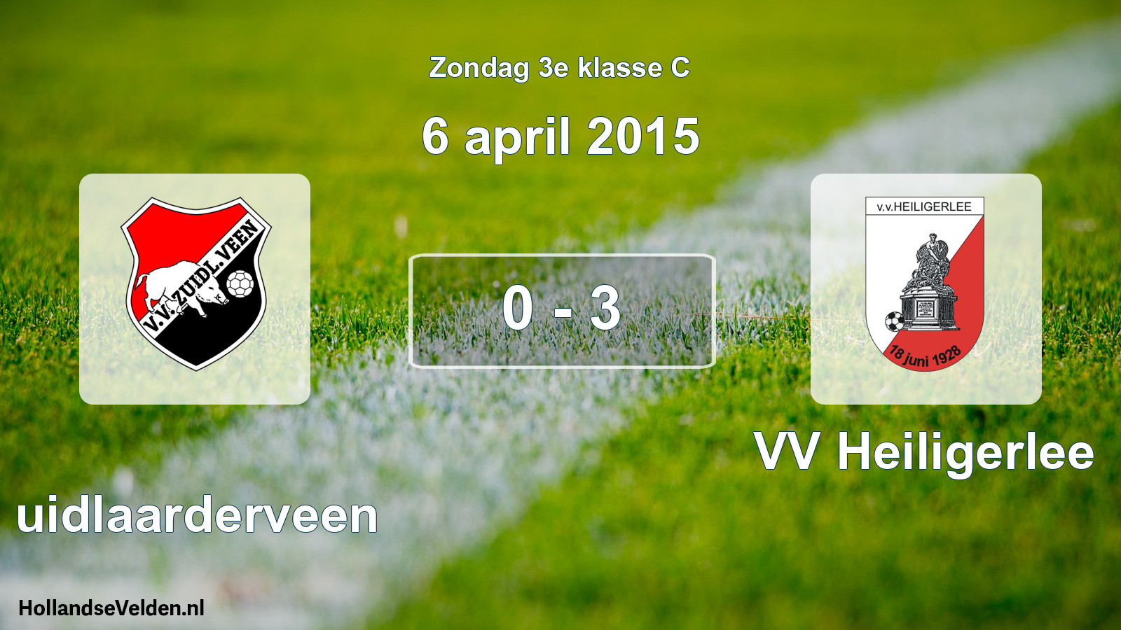 Total number of matches played: Zuidlaarderveen - VV Heiligerlee 0 - 3 (6 April 2015)