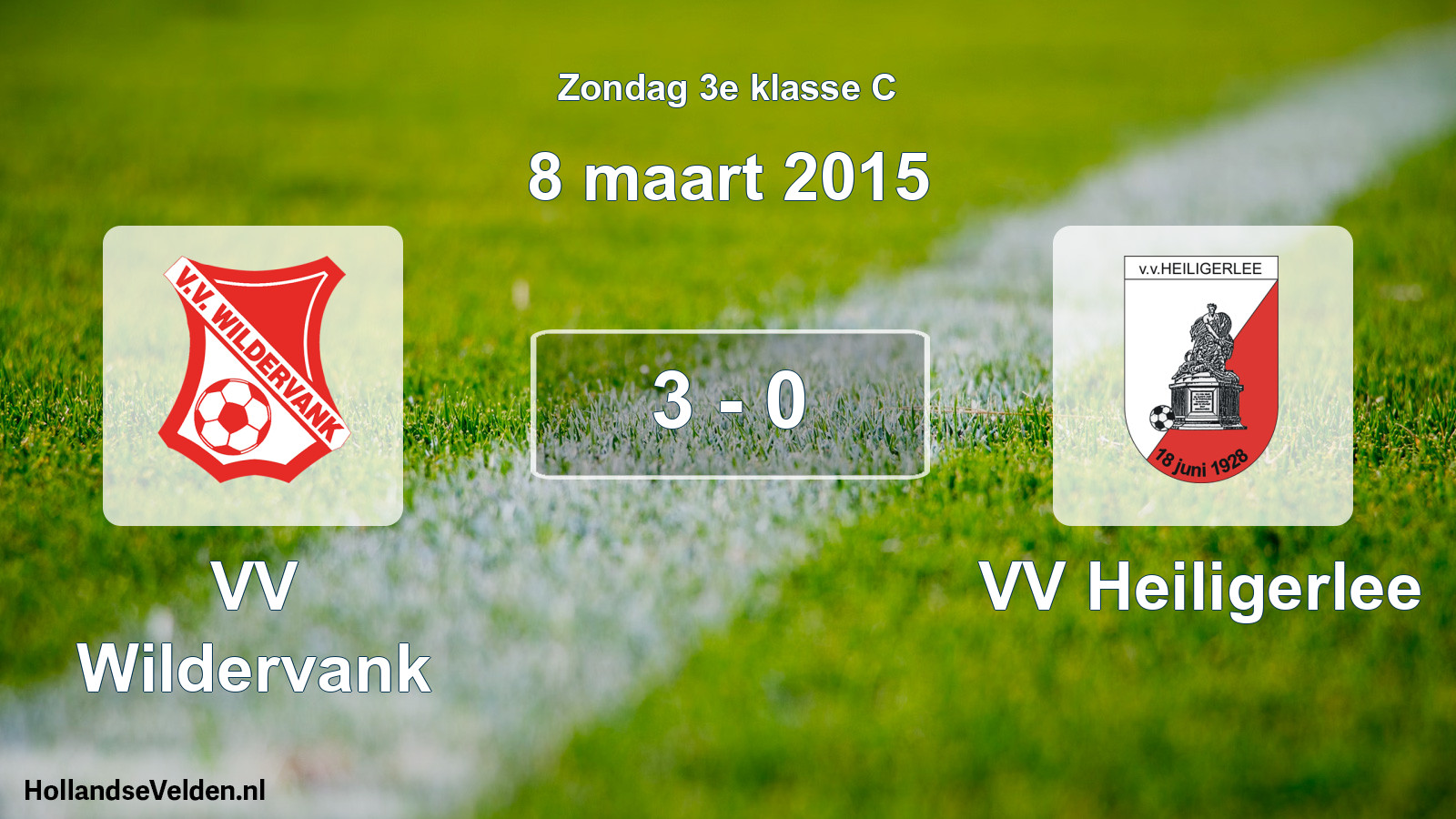 Total number of matches played: VV Wildervank - VV Heiligerlee 3 - 0 (8 March 2015)