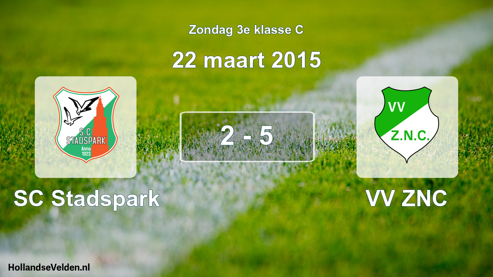 Total number of matches played: SC Stadspark - VV ZNC 2 - 5 (22 March 2015)