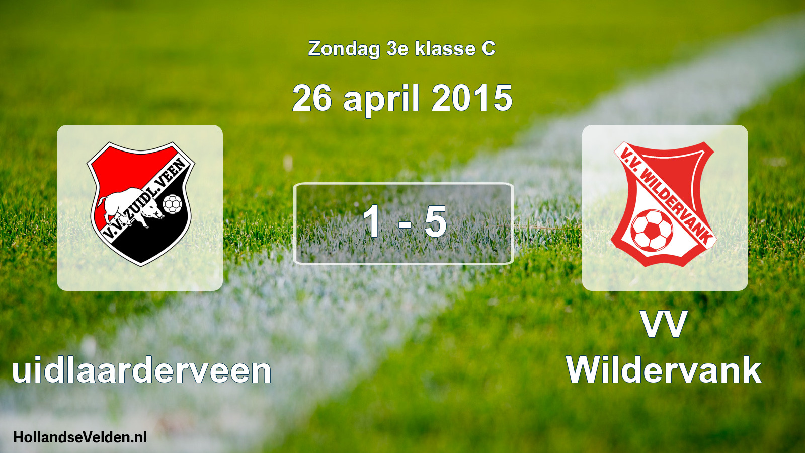 Total number of matches played: Zuidlaarderveen - VV Wildervank 1 - 5 (26 April 2015)