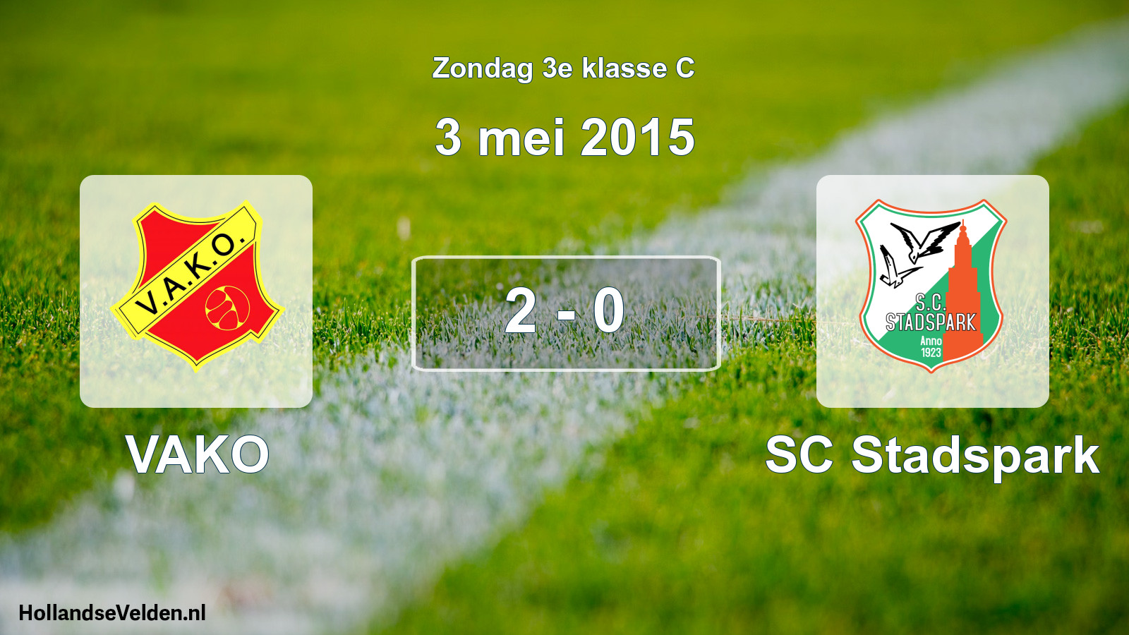 Total number of matches played: VAKO - SC Stadspark 2 - 0 (3 May 2015)