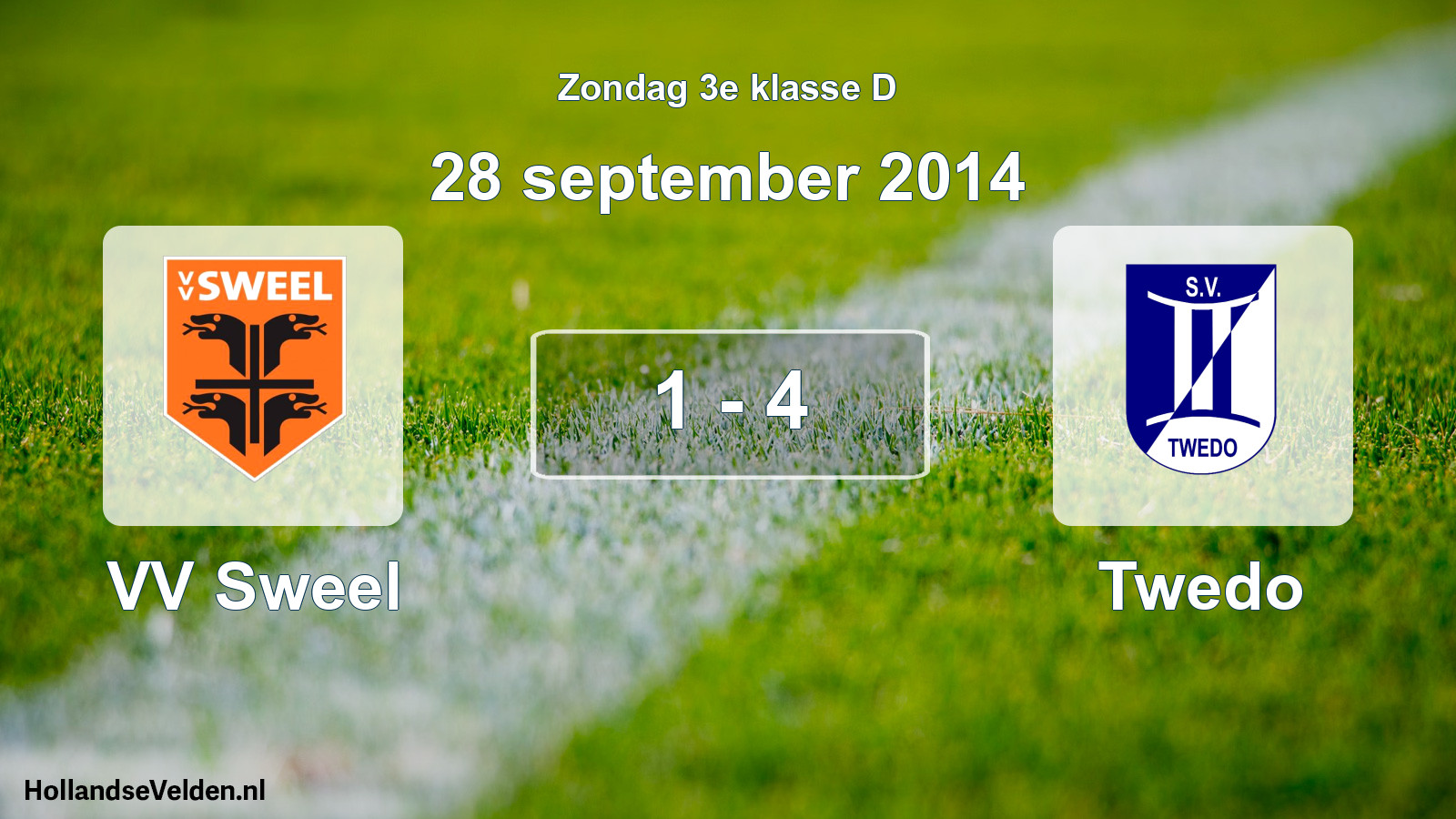 Total number of matches played: VV Sweel - Twedo 1 - 4 (28 September 2014)