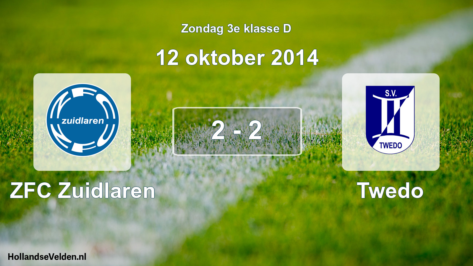 Total number of matches played: ZFC Zuidlaren - Twedo 2 - 2 (12 October 2014)
