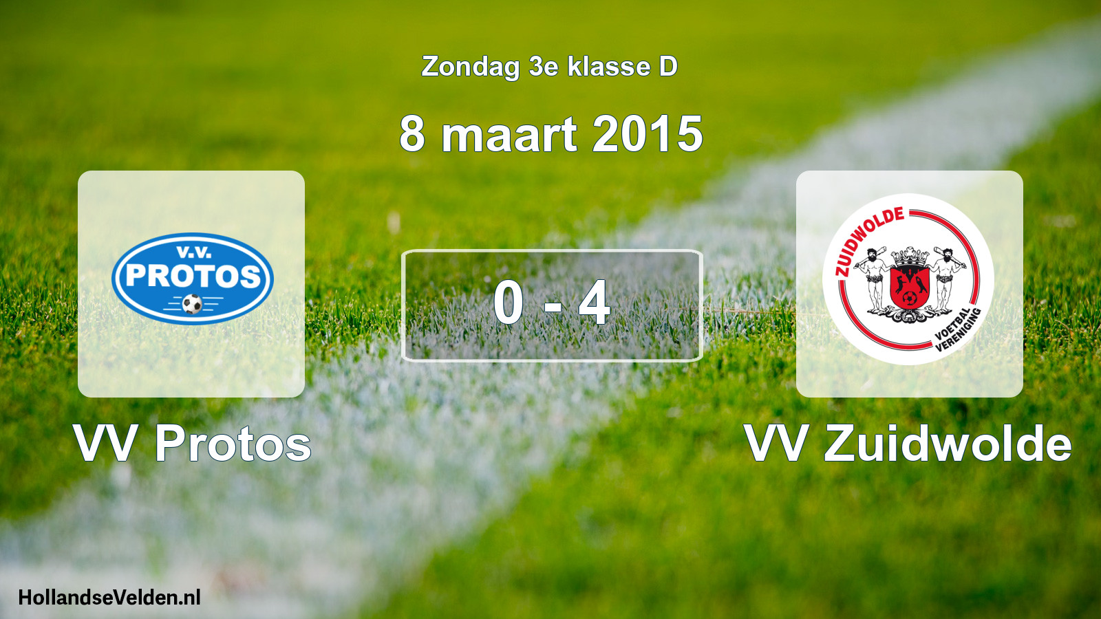 Total number of matches played: VV Protos - VV Zuidwolde 0 - 4 (8 March 2015)