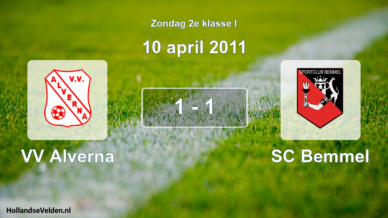 Total number of matches played: VV Alverna - SC Bemmel 1 - 1 (10 April 2011)