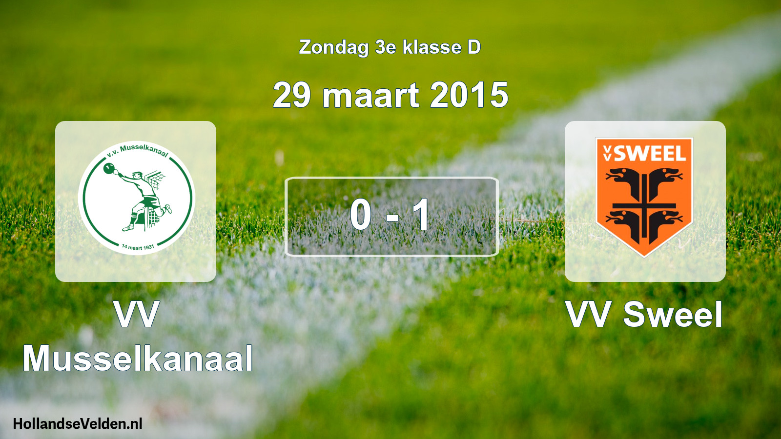 Total number of matches played: VV Musselkanaal - VV Sweel 0 - 1 (29 March 2015)