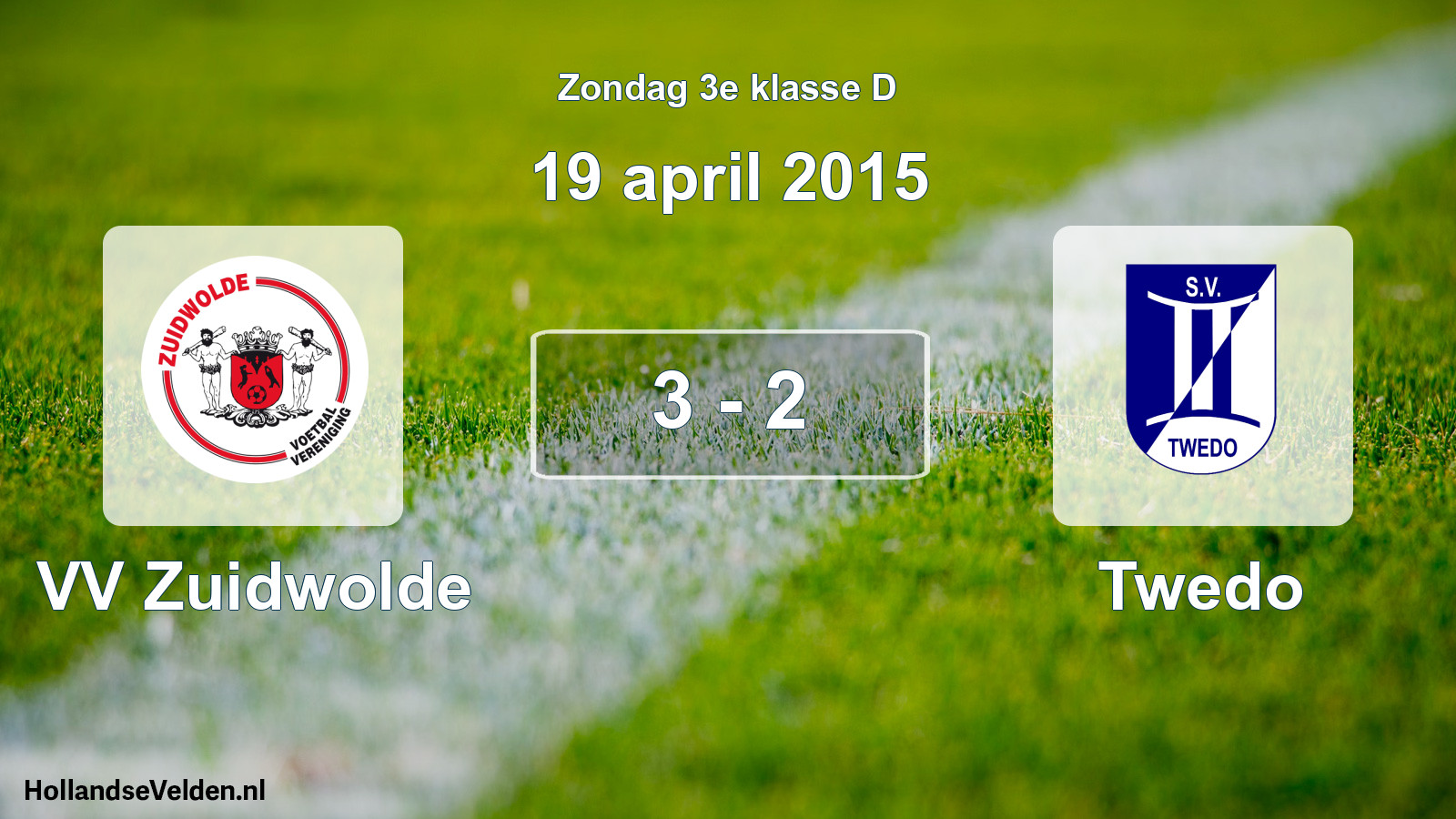 Total number of matches played: VV Zuidwolde - Twedo 3 - 2 (19 April 2015)