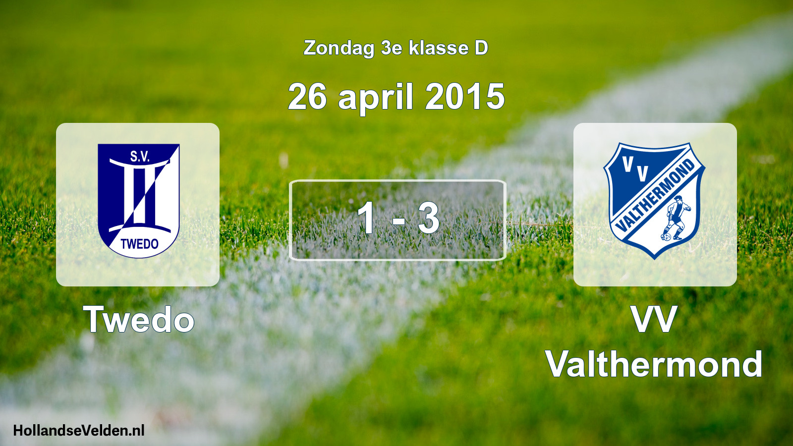 Total number of matches played: Twedo - VV Valthermond 1 - 3 (26 April 2015)