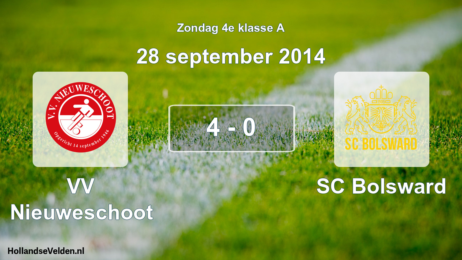 Total number of matches played: VV Nieuweschoot - SC Bolsward 4 - 0 (28 September 2014)