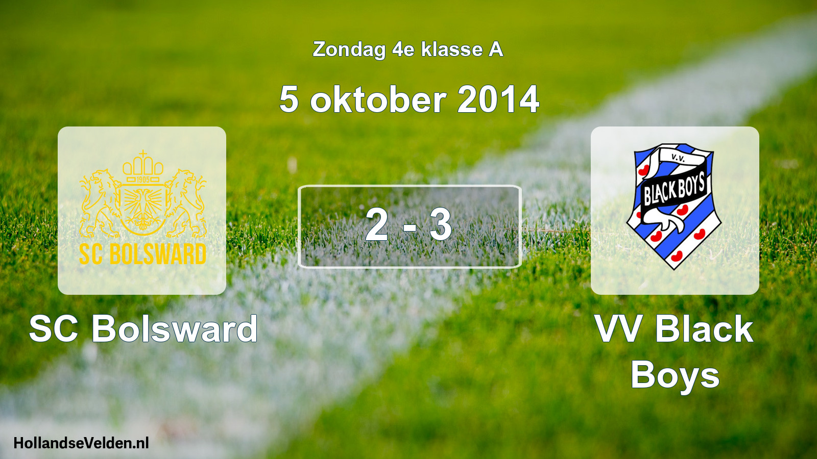Total number of matches played: SC Bolsward - VV Black Boys 2 - 3 (5 October 2014)