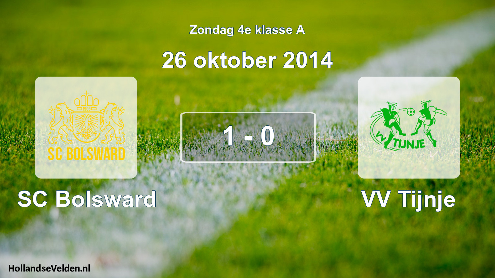 Total number of matches played: SC Bolsward - VV Tijnje 1 - 0 (26 October 2014)