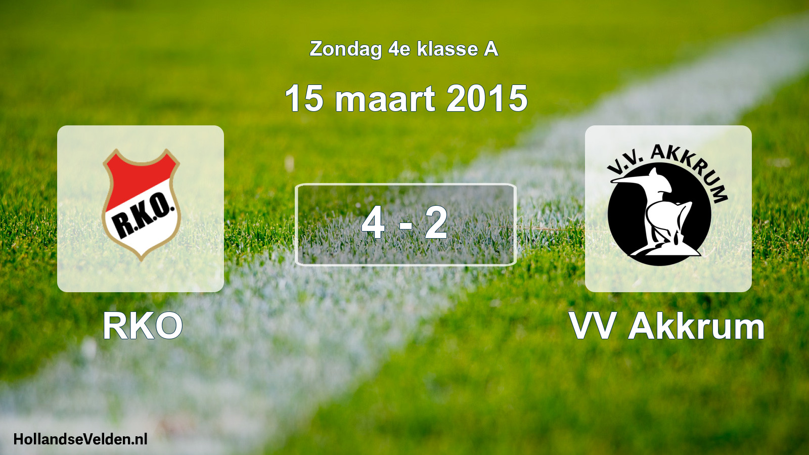 Total number of matches played: RKO - VV Akkrum 4 - 2 (15 March 2015)