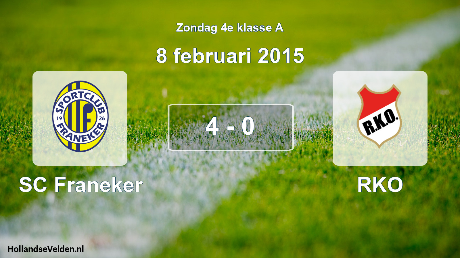 Total number of matches played: SC Franeker - RKO 4 - 0 (8 February 2015)