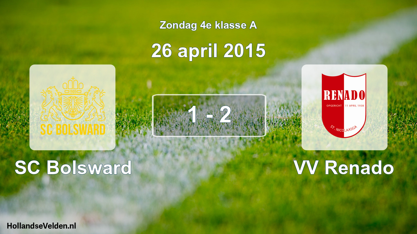 Total number of matches played: SC Bolsward - VV Renado 1 - 2 (26 April 2015)