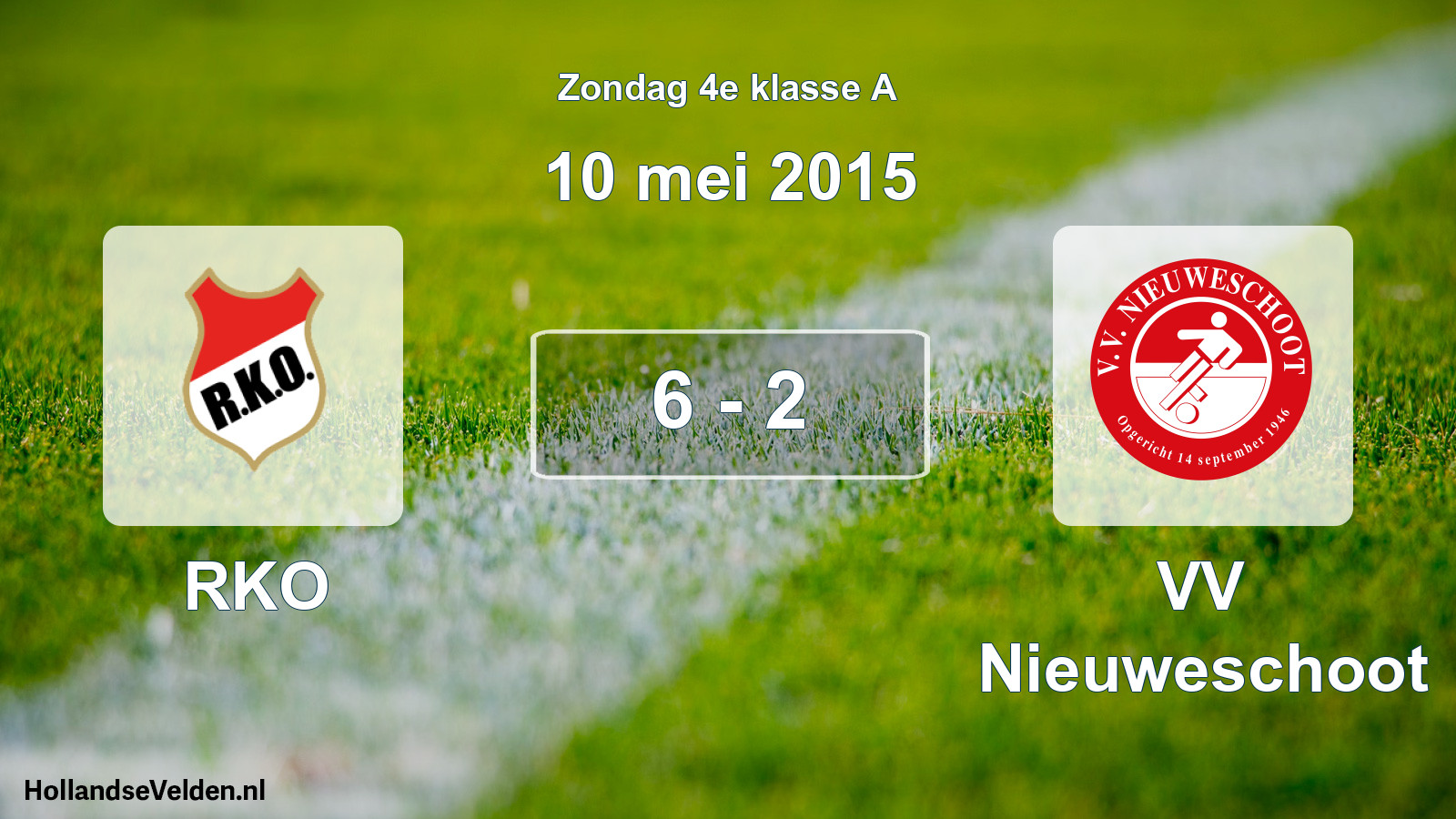 Total number of matches played: RKO - VV Nieuweschoot 6 - 2 (10 May 2015)