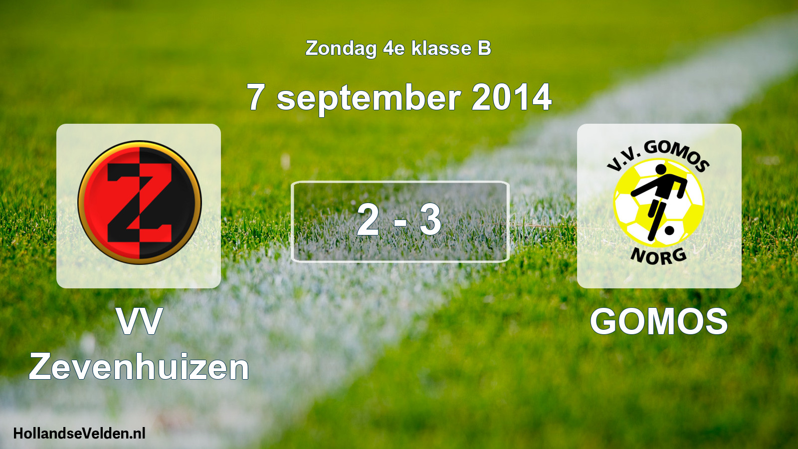 Total number of matches played: VV Zevenhuizen - GOMOS 2 - 3 (7 September 2014)