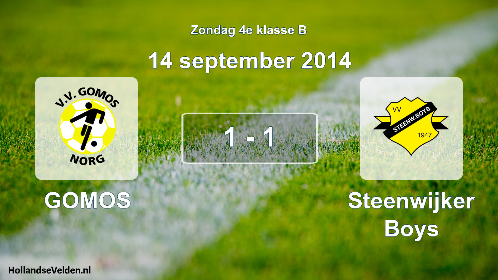 Total number of matches played: GOMOS - Steenwijker Boys 1 - 1 (14 September 2014)
