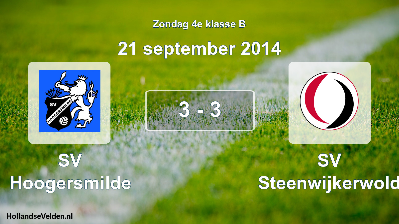 Total number of matches played: SV Hoogersmilde - SV Steenwijkerwold 3 - 3 (21 September 2014)