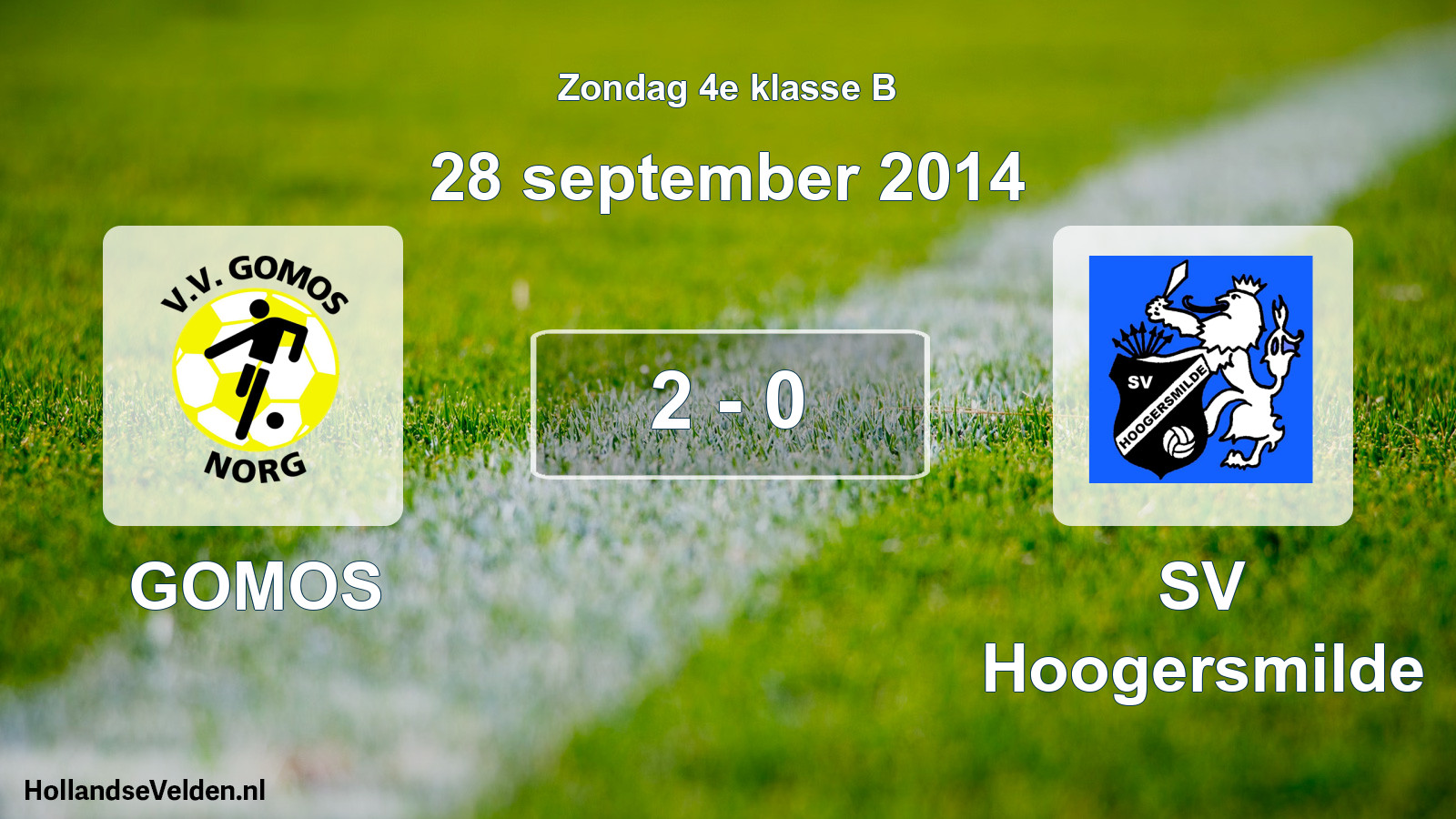 Total number of matches played: GOMOS - SV Hoogersmilde 2 - 0 (28 September 2014)