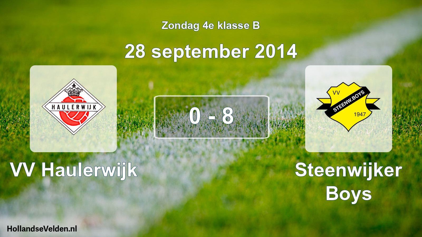 Total number of matches played: VV Haulerwijk - Steenwijker Boys 0 - 8 (28 September 2014)
