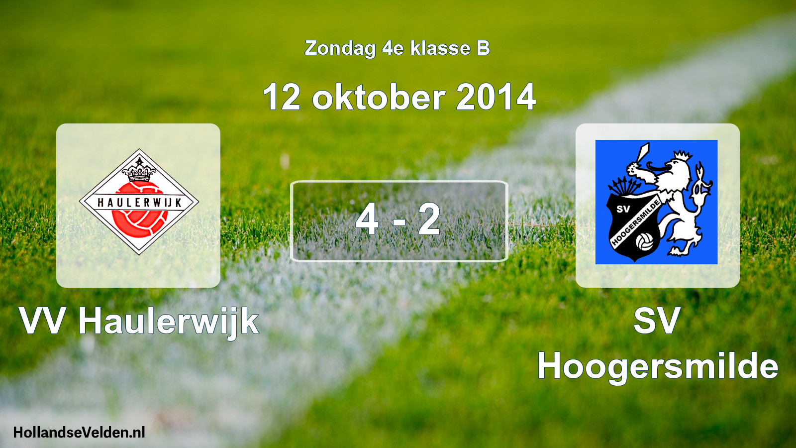 Total number of matches played: VV Haulerwijk - SV Hoogersmilde 4 - 2 (12 October 2014)