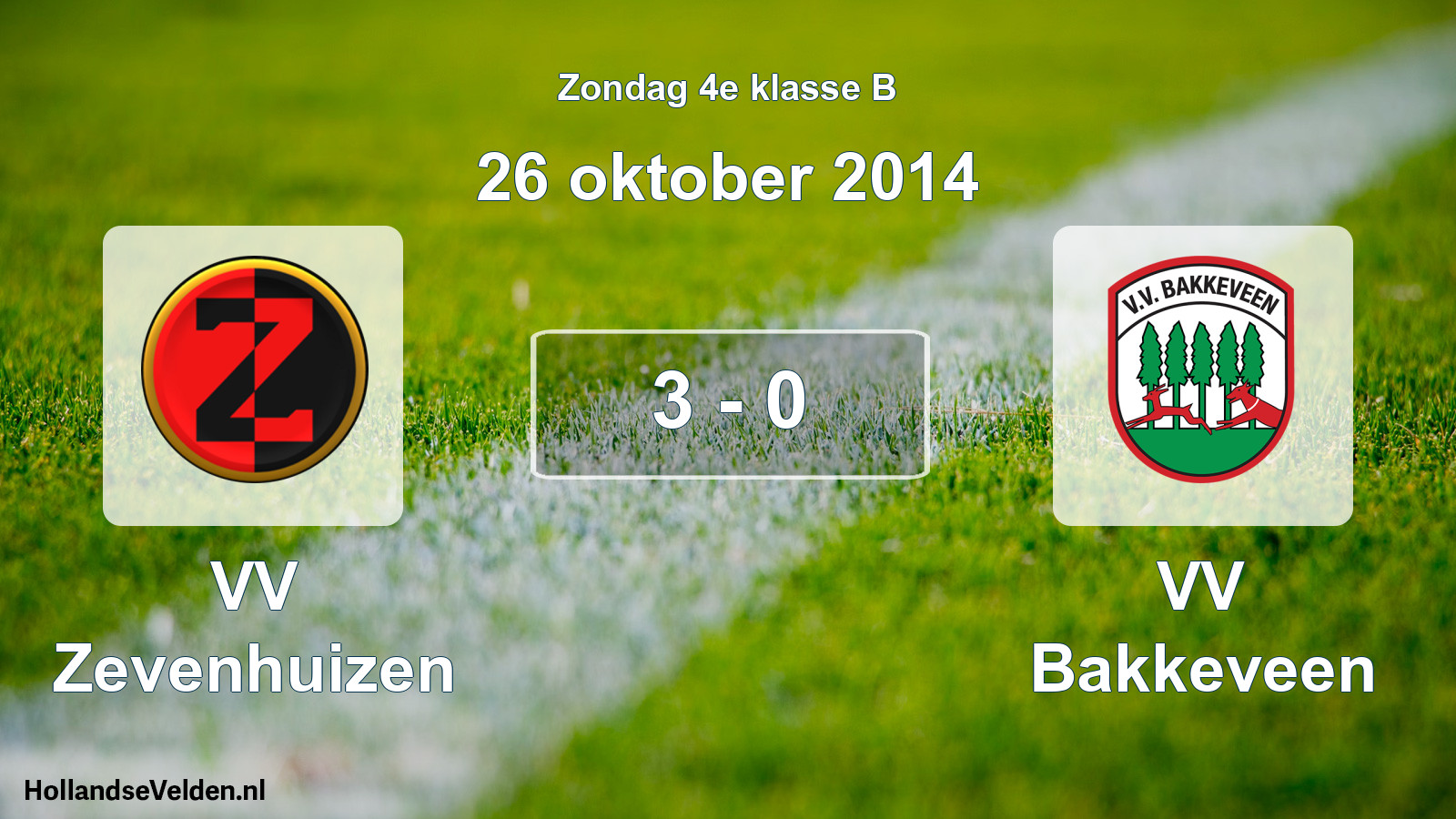 Total number of matches played: VV Zevenhuizen - VV Bakkeveen 3 - 0 (26 October 2014)