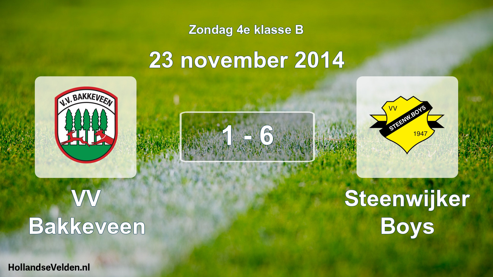 Total number of matches played: VV Bakkeveen - Steenwijker Boys 1 - 6 (23 November 2014)