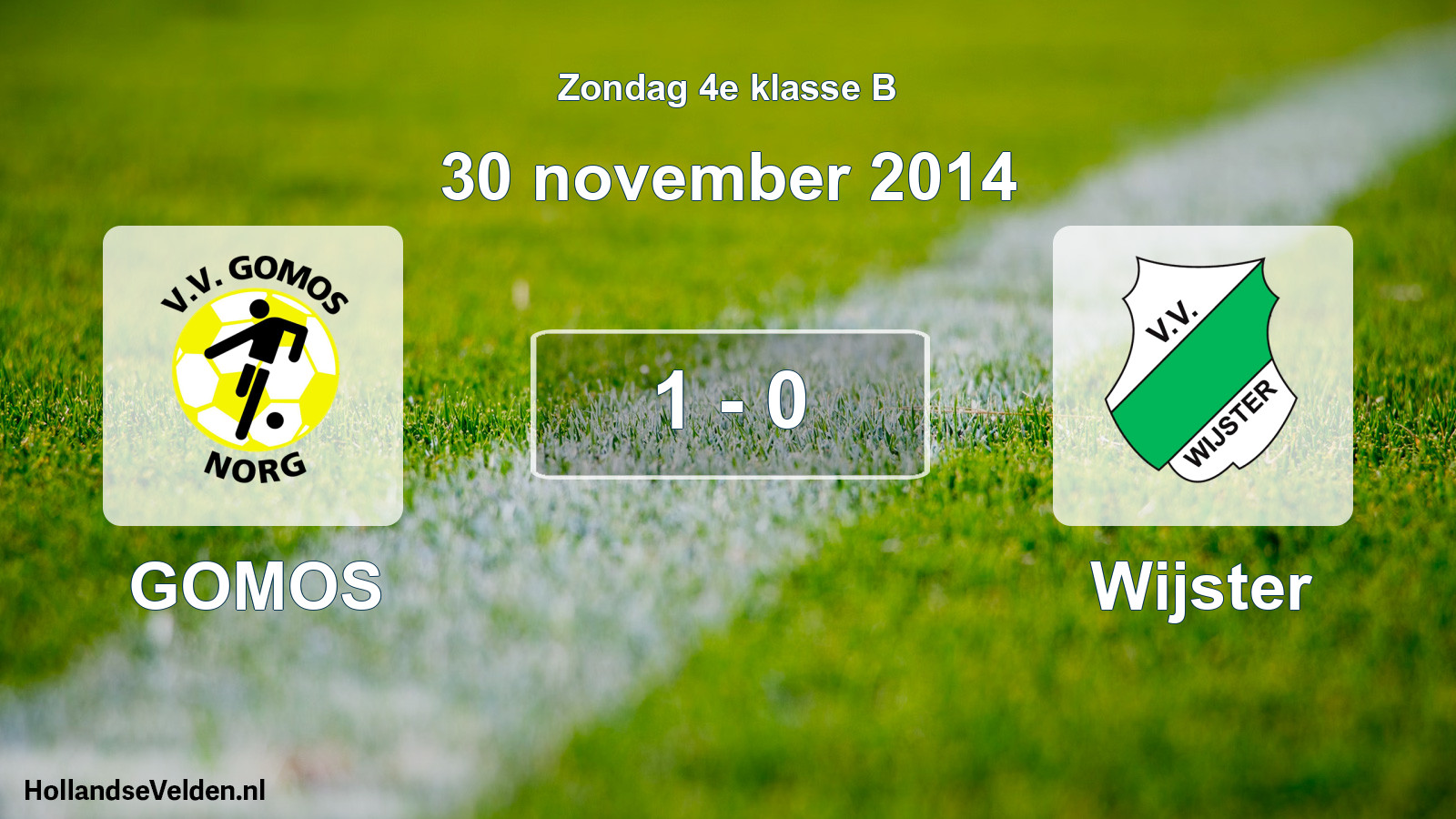 Total number of matches played: GOMOS - Wijster 1 - 0 (30 November 2014)