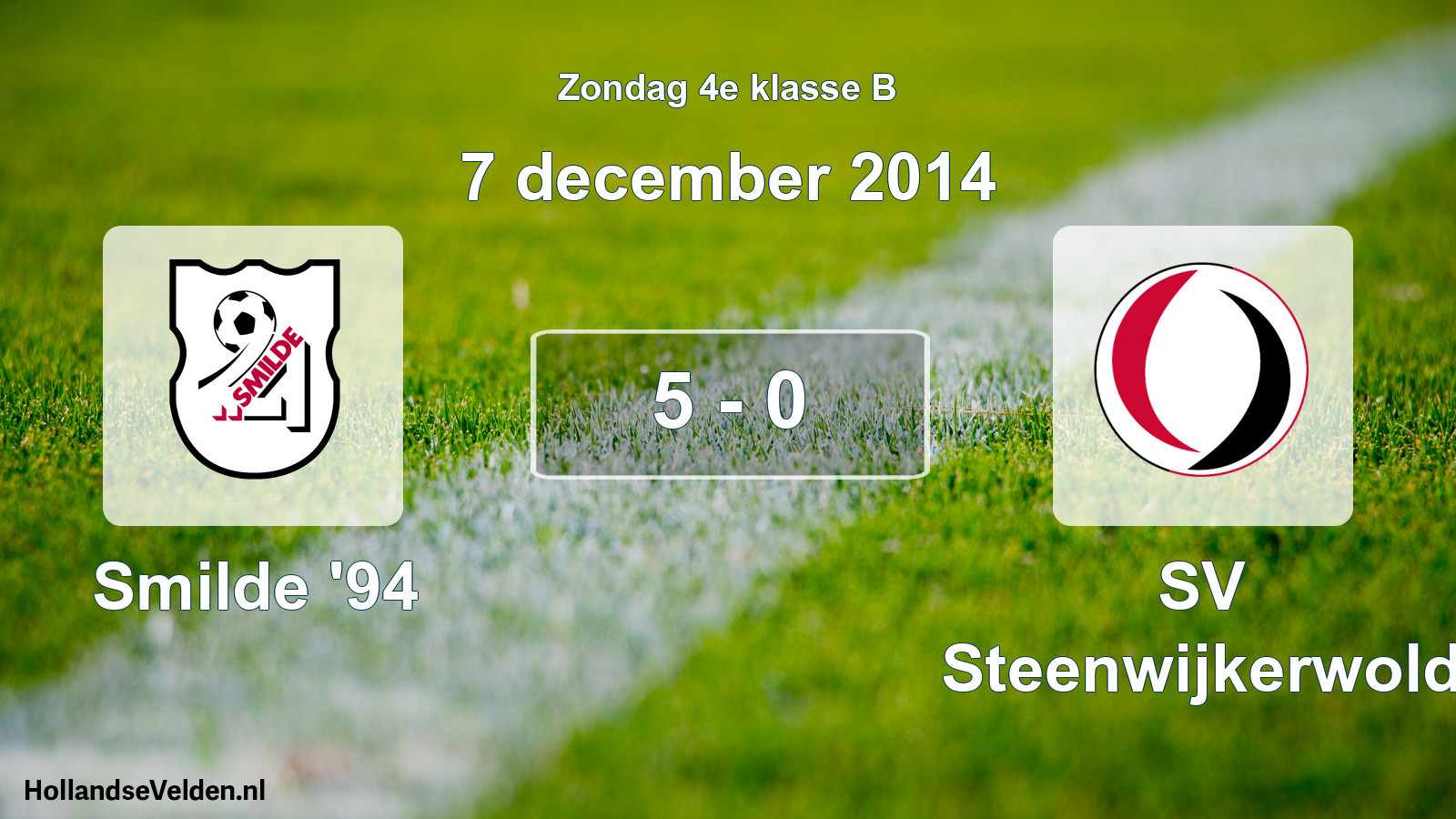 Total number of matches played: Smilde '94 - SV Steenwijkerwold 5 - 0 (7 December 2014)