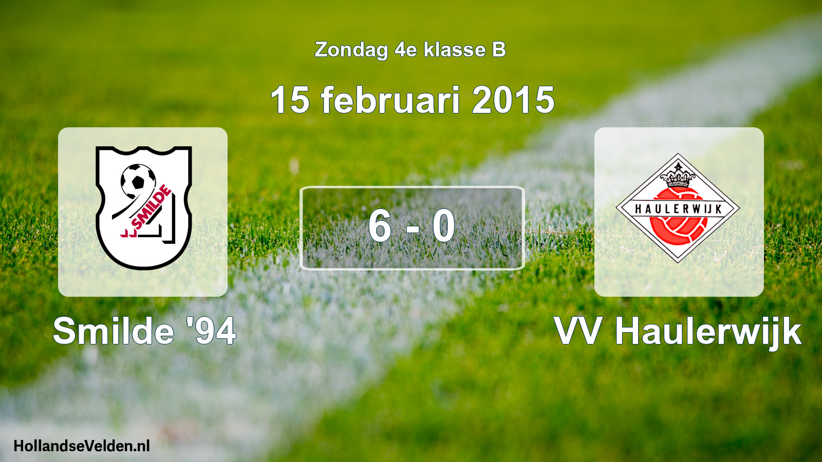 Total number of matches played: Smilde '94 - VV Haulerwijk 6 - 0 (15 February 2015)