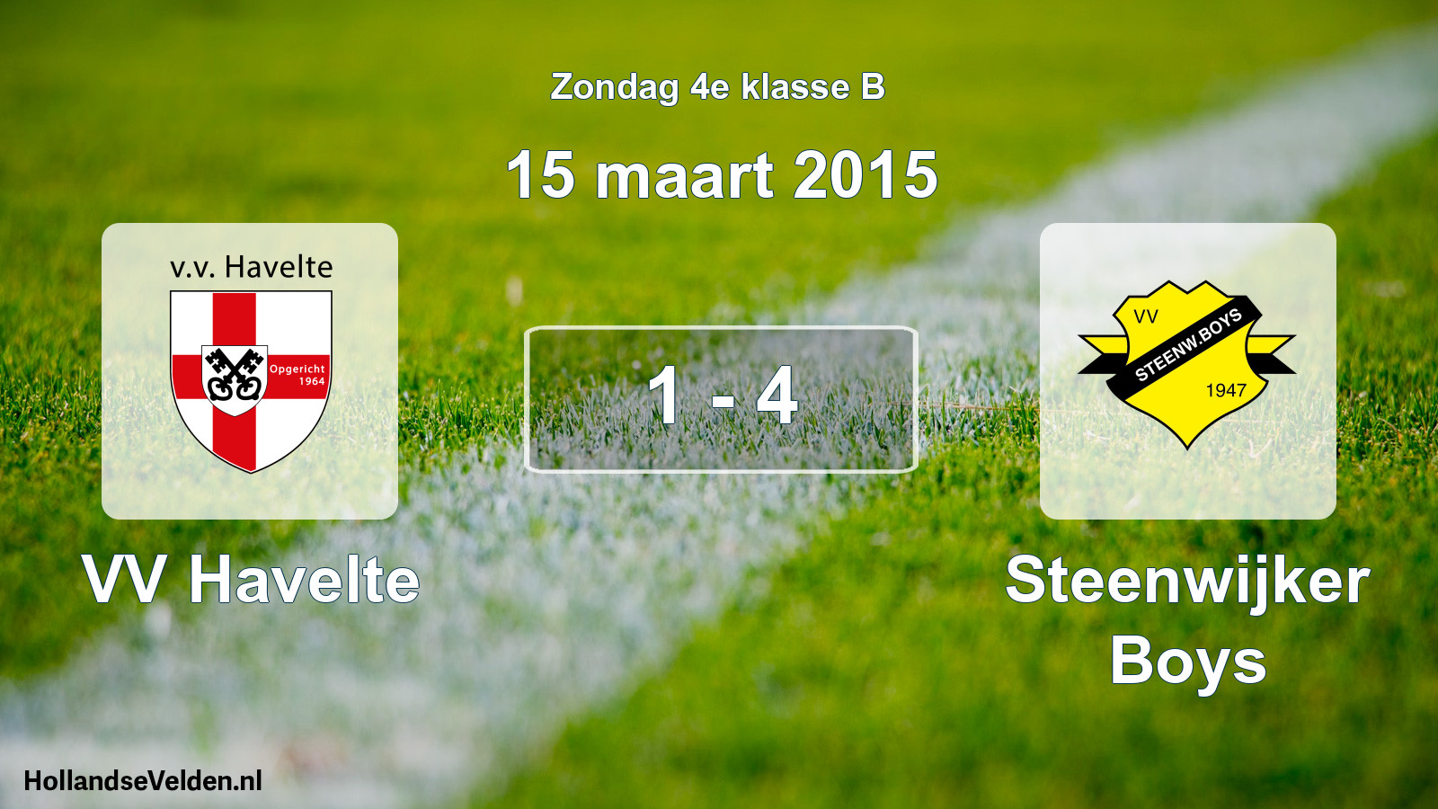Total number of matches played: VV Havelte - Steenwijker Boys 1 - 4 (15 March 2015)