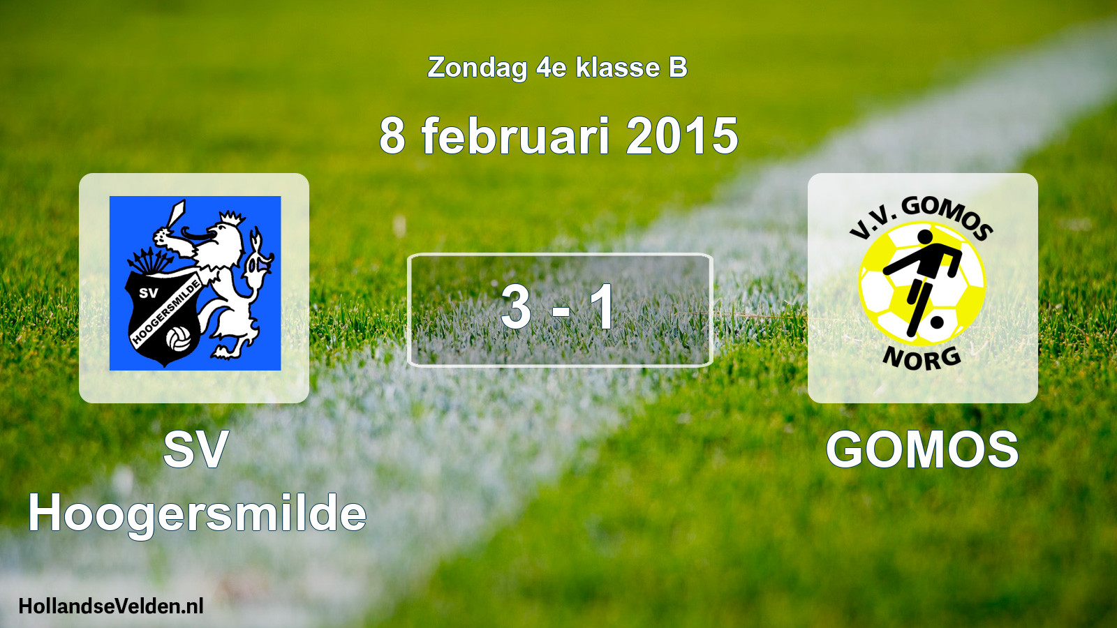 Total number of matches played: SV Hoogersmilde - GOMOS 3 - 1 (8 February 2015)