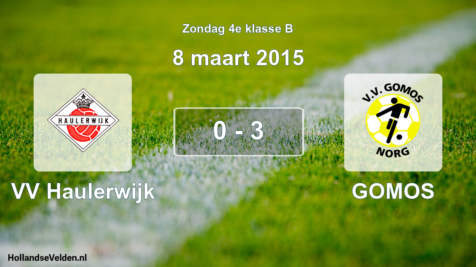 Total number of matches played: VV Haulerwijk - GOMOS 0 - 3 (8 March 2015)