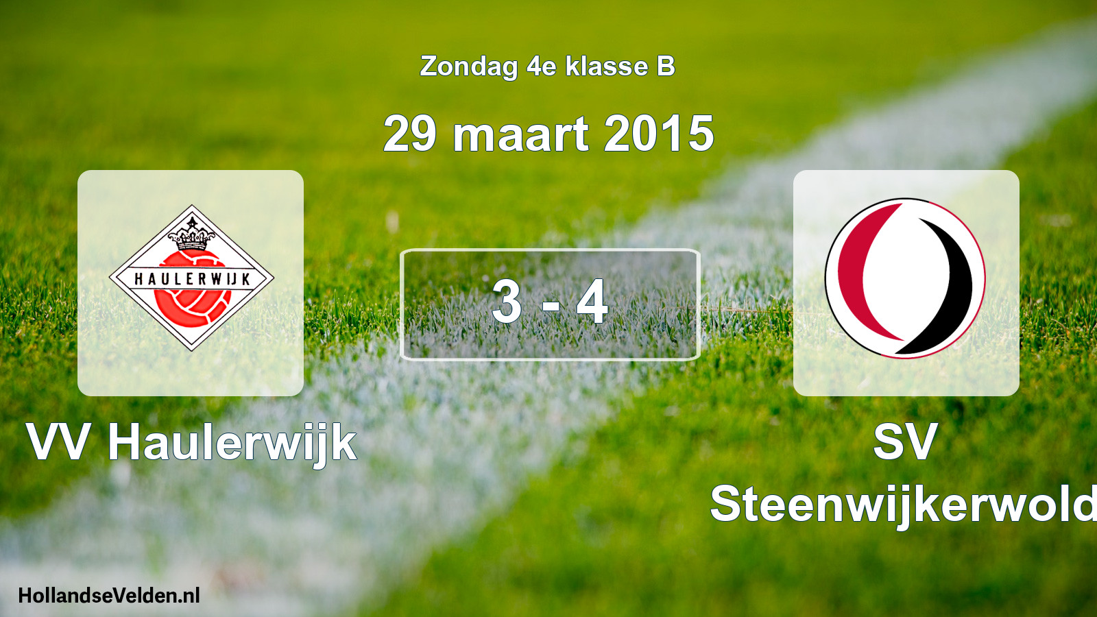 Total number of matches played: VV Haulerwijk - SV Steenwijkerwold 3 - 4 (29 March 2015)