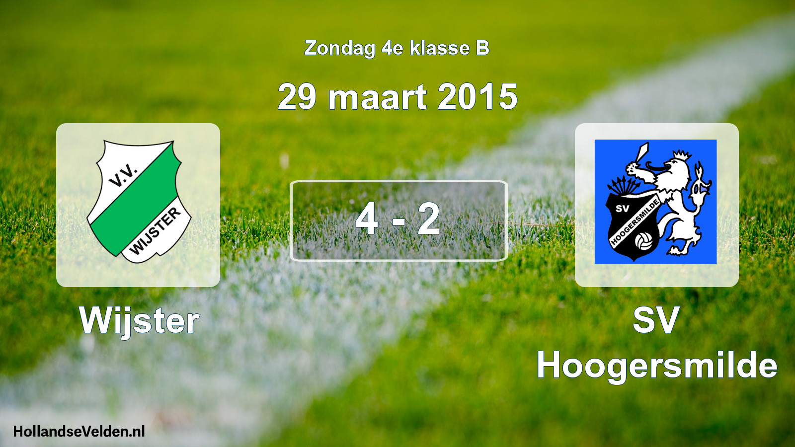 Total number of matches played: Wijster - SV Hoogersmilde 4 - 2 (29 March 2015)