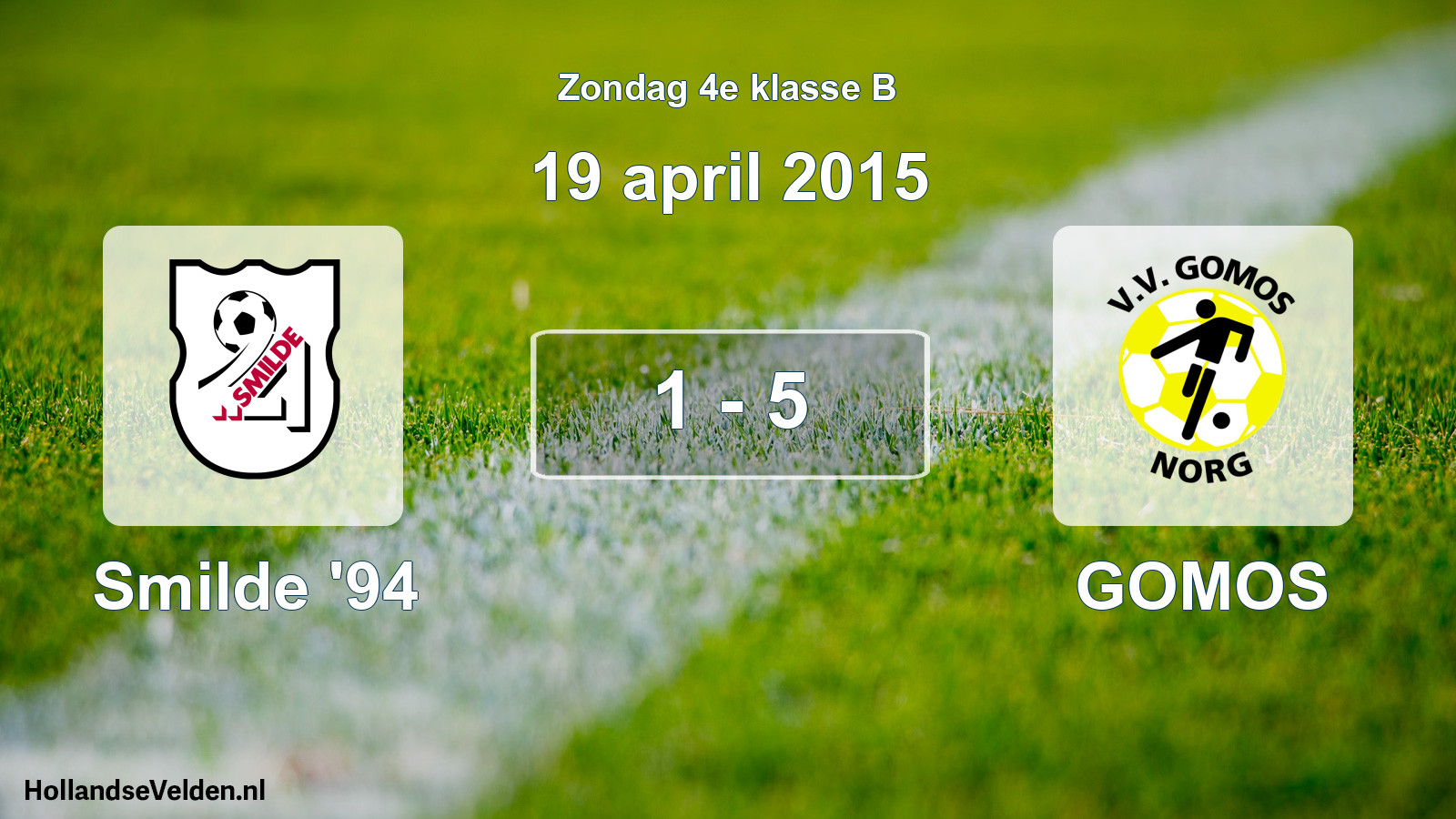 Total number of matches played: Smilde '94 - GOMOS 1 - 5 (19 April 2015)