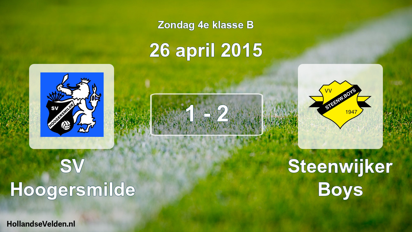 Total number of matches played: SV Hoogersmilde - Steenwijker Boys 1 - 2 (26 April 2015)