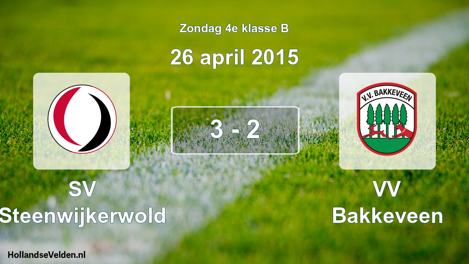 Total number of matches played: SV Steenwijkerwold - VV Bakkeveen 3 - 2 (26 April 2015)