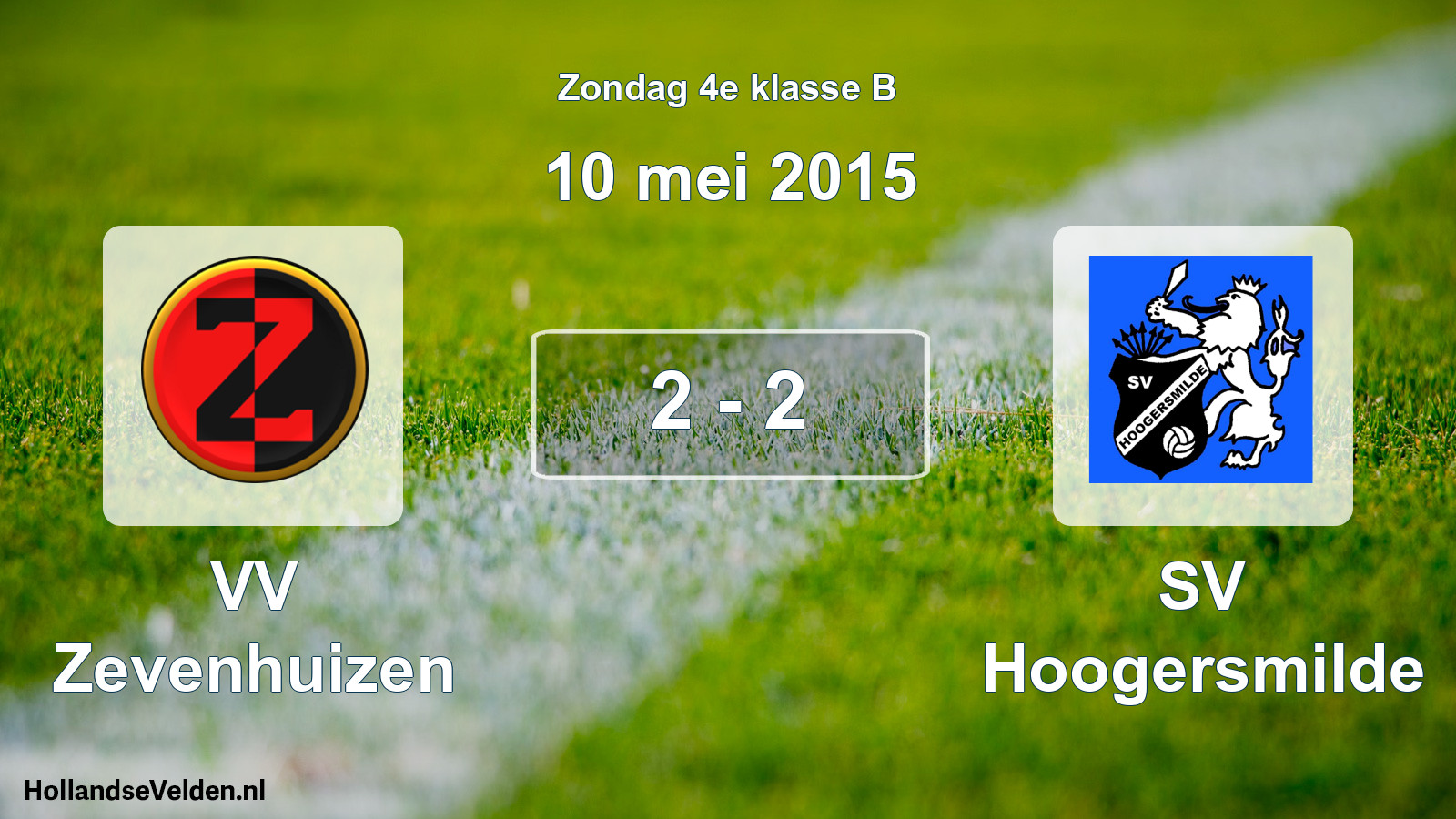 Total number of matches played: VV Zevenhuizen - SV Hoogersmilde 2 - 2 (10 May 2015)