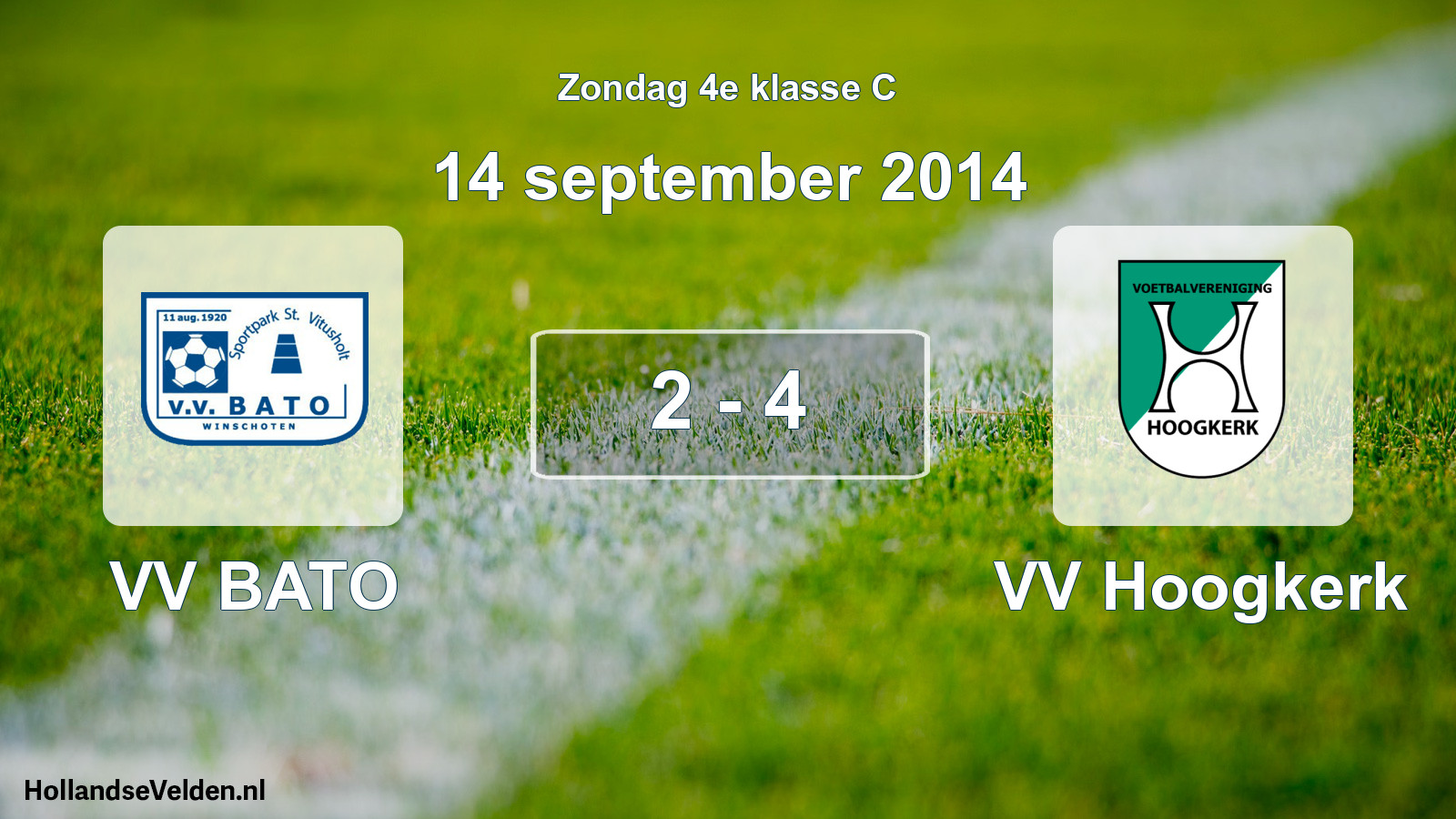 Total number of matches played: VV BATO - VV Hoogkerk 2 - 4 (14 September 2014)