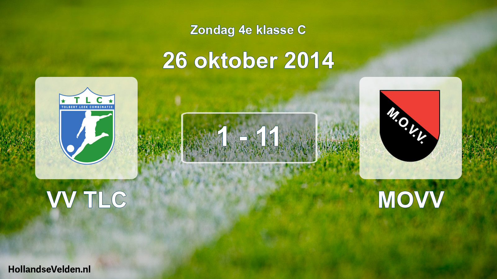 Total number of matches played: VV TLC - MOVV 1 - 11 (26 October 2014)