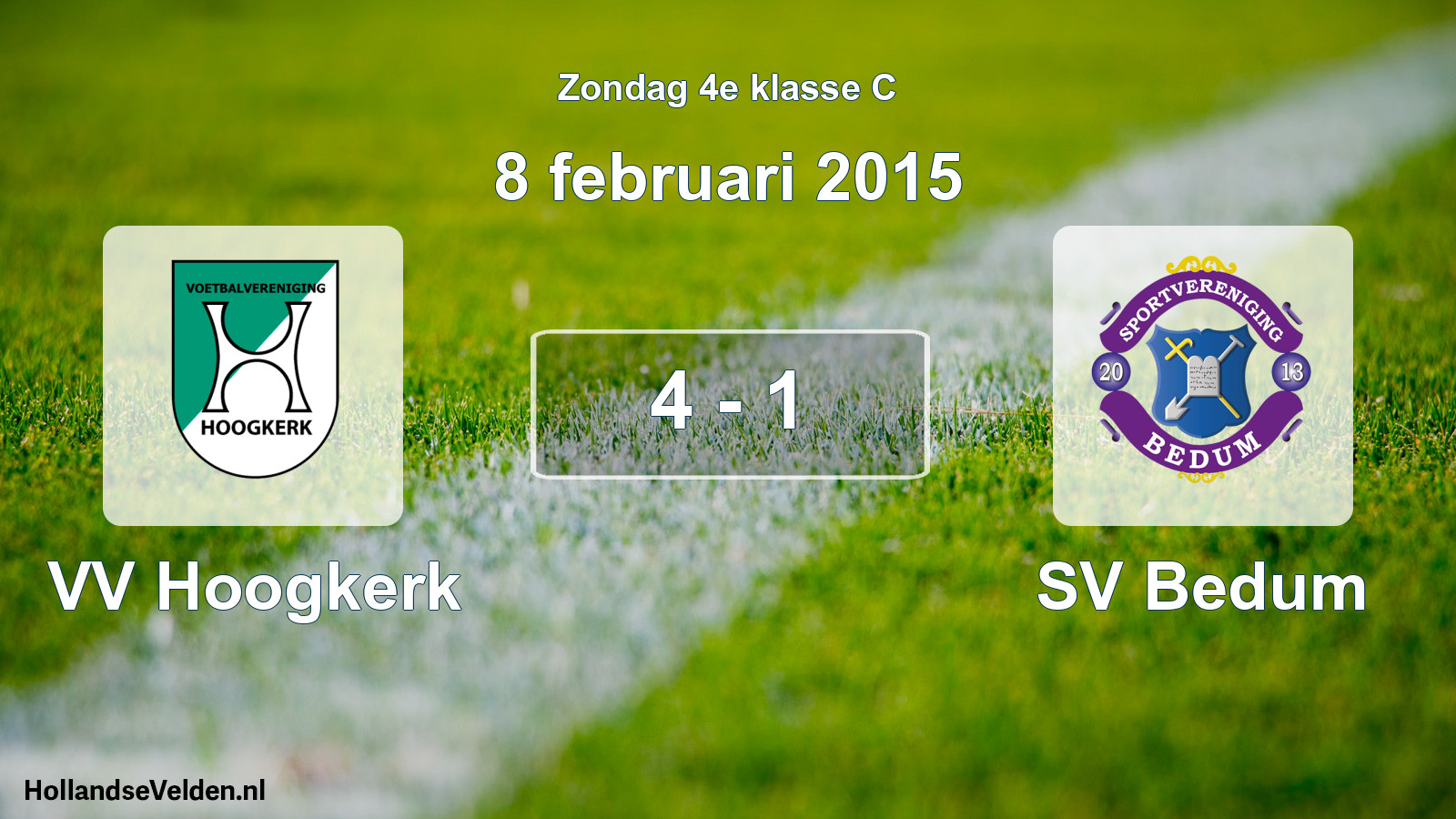 Total number of matches played: VV Hoogkerk - SV Bedum 4 - 1 (8 February 2015)