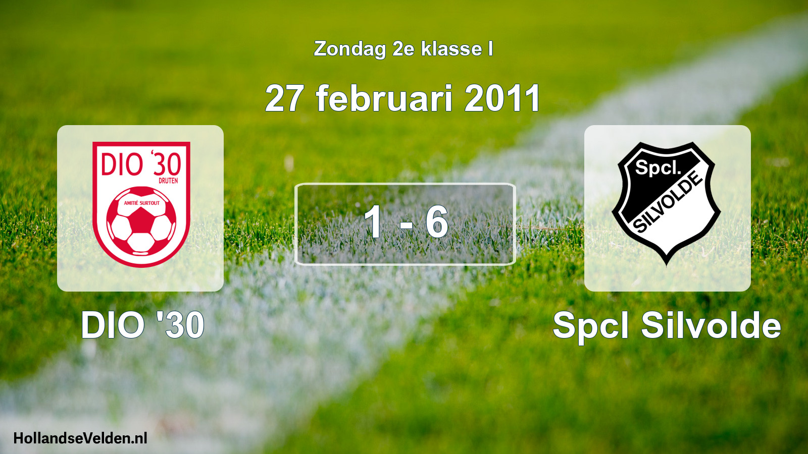 Total number of matches played: DIO '30 - Spcl Silvolde 1 - 6 (27 February 2011)