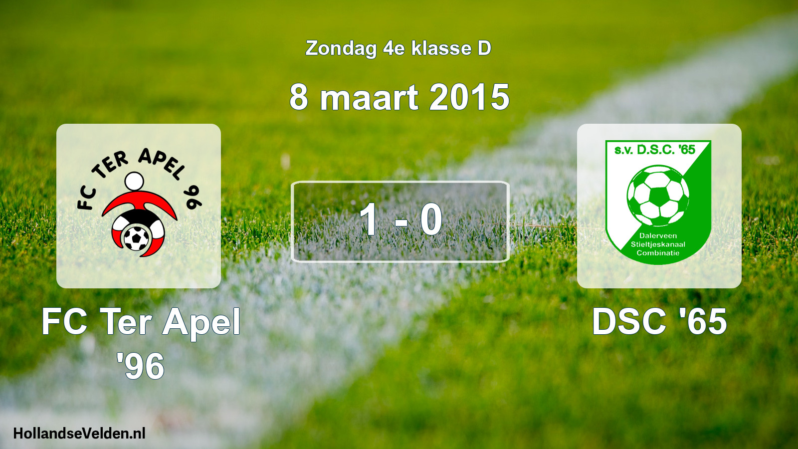 Total number of matches played: FC Ter Apel '96 - DSC '65 1 - 0 (8 March 2015)