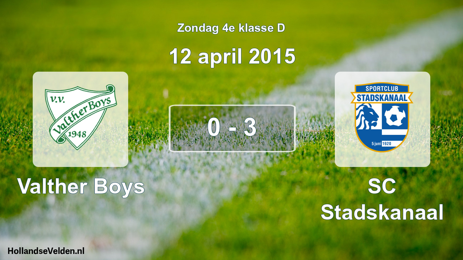 Total number of matches played: Valther Boys - SC Stadskanaal 0 - 3 (12 April 2015)