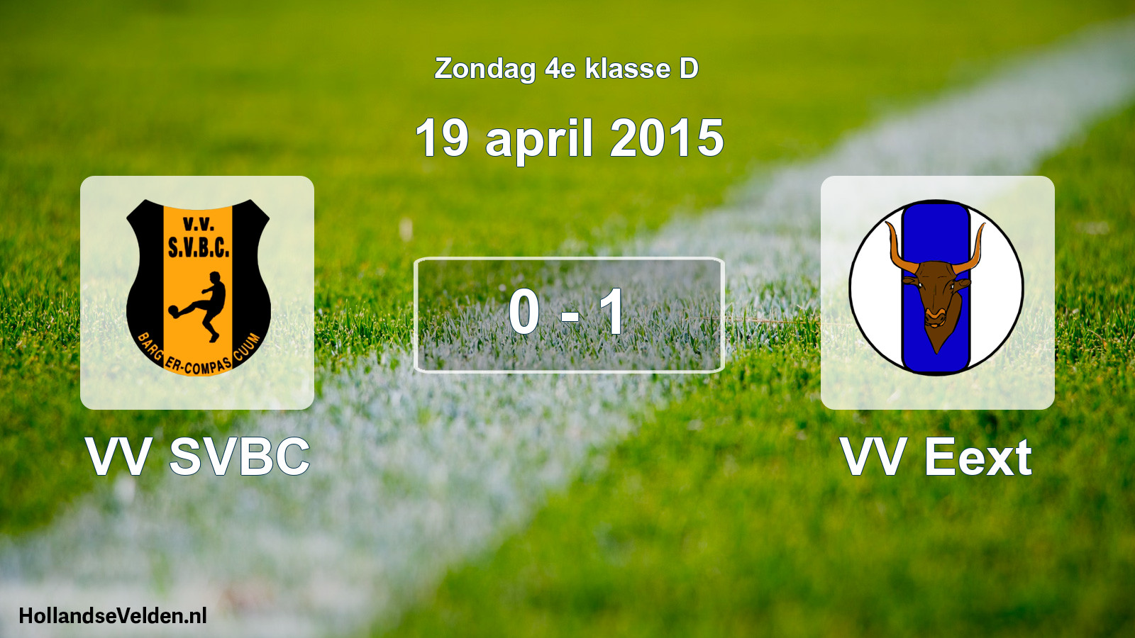 Total number of matches played: VV SVBC - VV Eext 0 - 1 (19 April 2015)