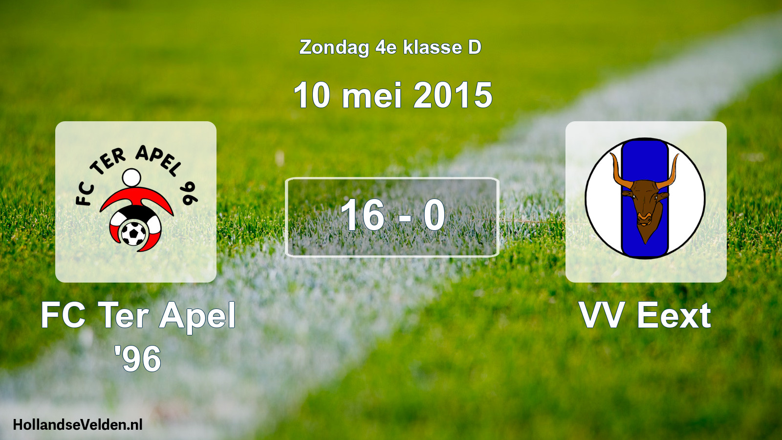 Total number of matches played: FC Ter Apel '96 - VV Eext 16 - 0 (10 May 2015)