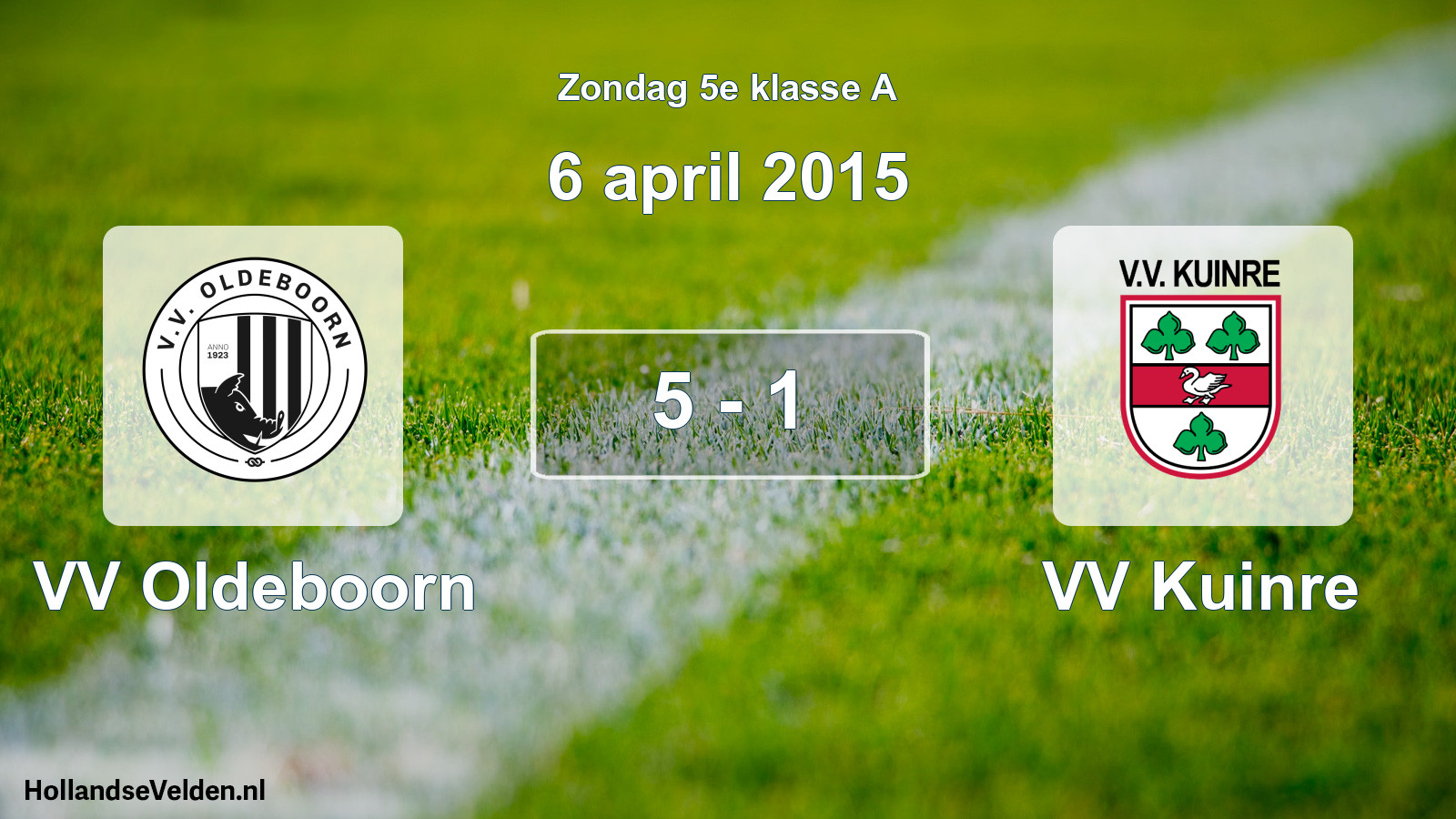 Total number of matches played: VV Oldeboorn - VV Kuinre 5 - 1 (6 April 2015)